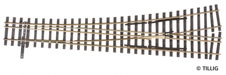 TILLIG 85198 - Dreischienen-Schmalspurweiche H0/H0m-H0, links, Länge 228 mm